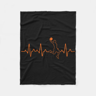 Basketball Heartbeat Player Bball Coach Gift For M Fleece Blanket