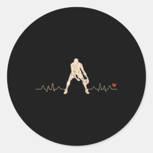 Basketball Heartbeat Player Gift 1 Classic Round Sticker