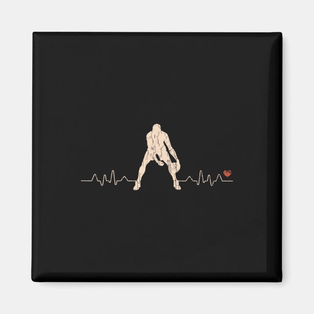 Basketball Heartbeat Player Gift 1 Magnet (Front)