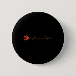 Basketball Heartbeat Player Gift  6 Cm Round Badge