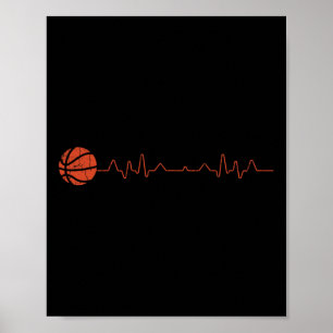 Basketball Heartbeat Player Gift  Poster