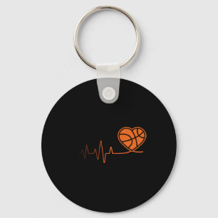 Basketball Heartbeat Sport Motive Key Ring