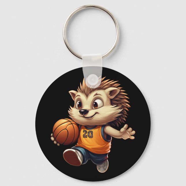 Basketball Hedgehog 1  Key Ring (Front)