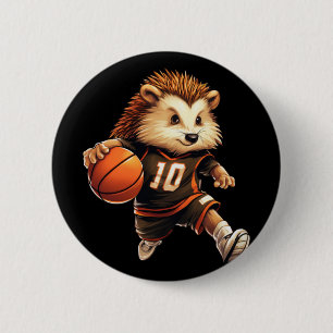 Basketball Hedgehog 6 Cm Round Badge