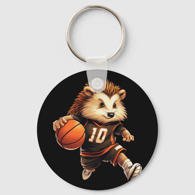 Basketball Hedgehog  Key Ring (Front)