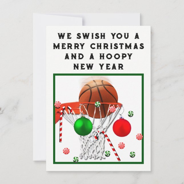 Basketball Holiday Christmas Cards (Front)