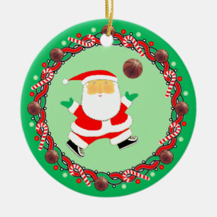 Basketball Holiday Gift Ceramic Ornament