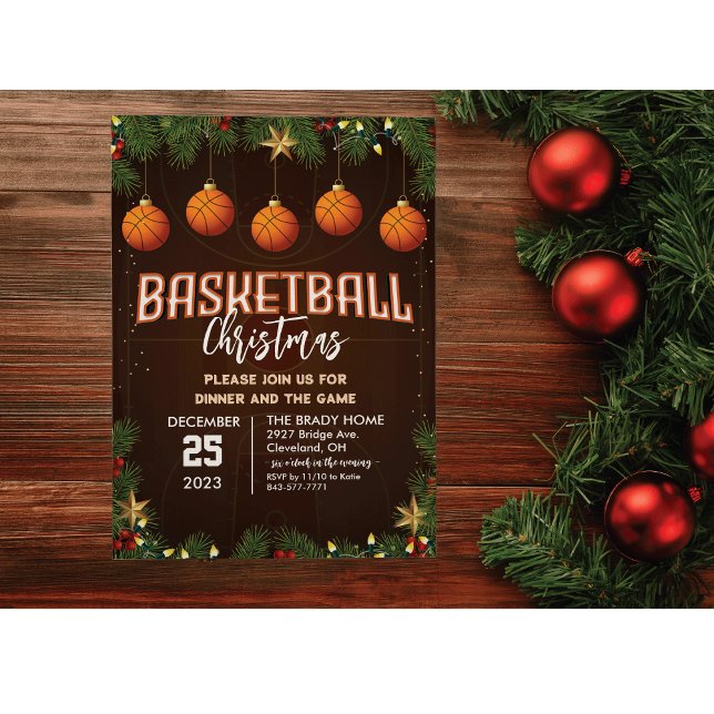 Basketball Holiday Party Dinner Invitation (Creator Uploaded)