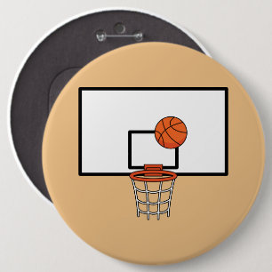 Basketball Hoop 6 Cm Round Badge