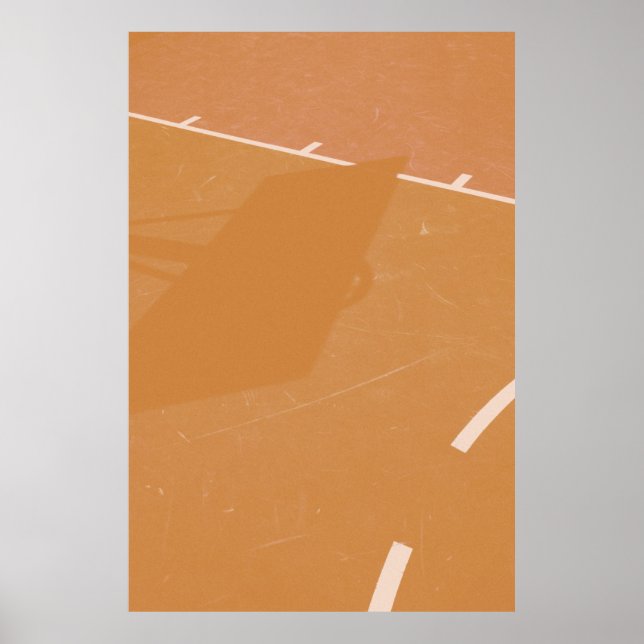 Basketball hoop casting shadow on line poster (Front)