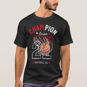 Basketball Hoop Champion League Slogan With Basket T-Shirt