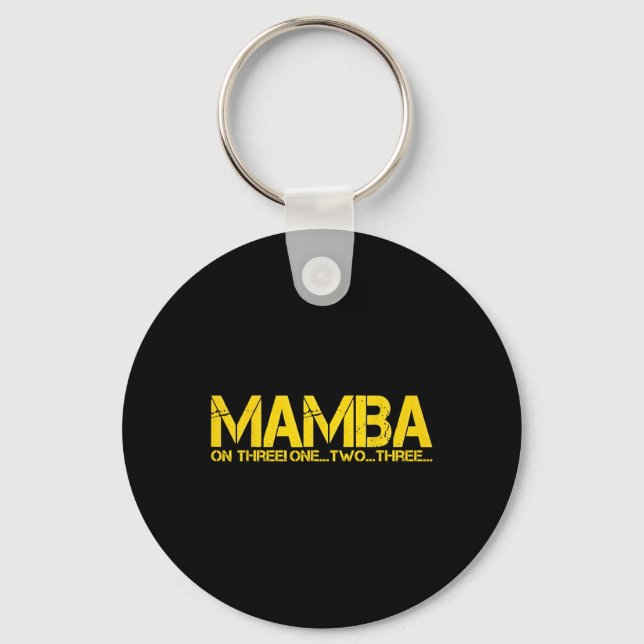 BASKETBALL HOOP CHAMPION MAMBA ON THREE MOTIVATION KEY RING (Front)