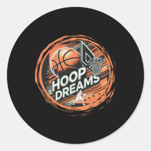 Basketball Hoop Dreams Active Classic Round Sticker