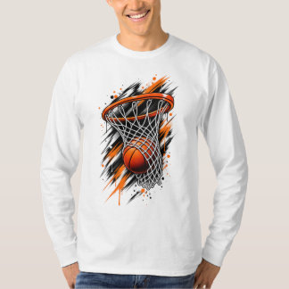 Basketball Hoop Dunk Streetwear – Bold Orange Bask T-Shirt