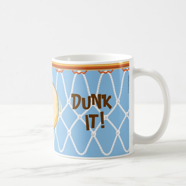 Basketball Hoop Net_blue_Donut Dunk It! Coffee Mug (Right)
