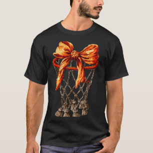 Basketball Hoop Net Coquette Bow Basketball Player T-Shirt