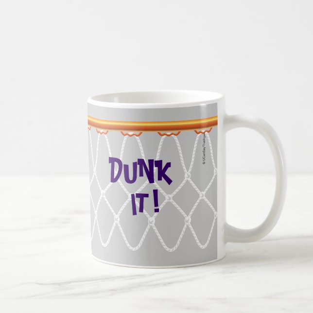 Basketball Hoop Net_Dunk it!_on grey Coffee Mug (Right)