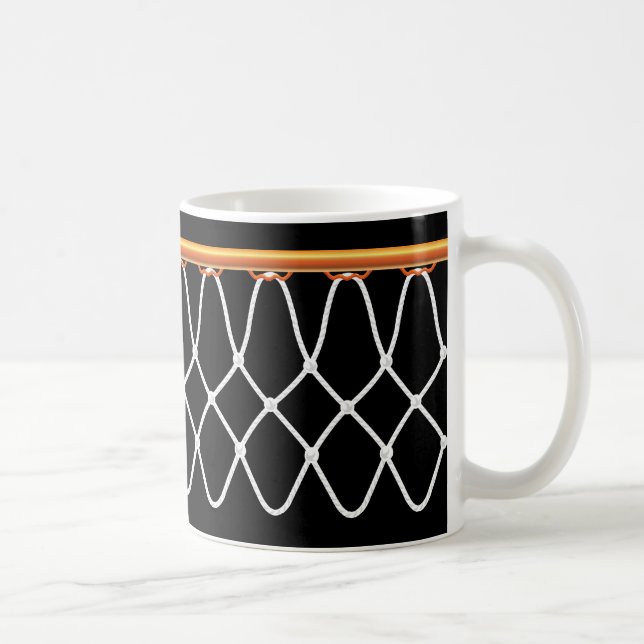 Basketball Hoop Net_on black Coffee Mug (Right)