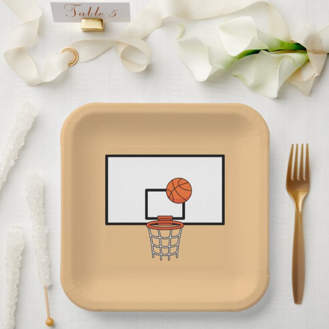 Basketball Hoop Paper Plate (Wedding)