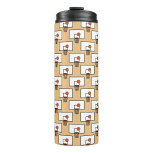 Basketball Hoop Pattern Thermal Tumbler