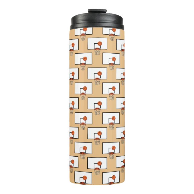 Basketball Hoop Pattern Thermal Tumbler (Front)