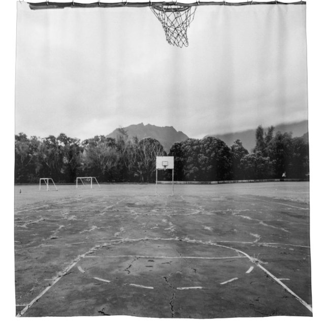 Basketball Hoop Shower Curtain (Front)