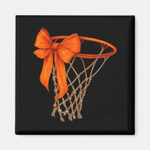 Basketball Hoop With Bow Cute Basketball Aesthetic Magnet