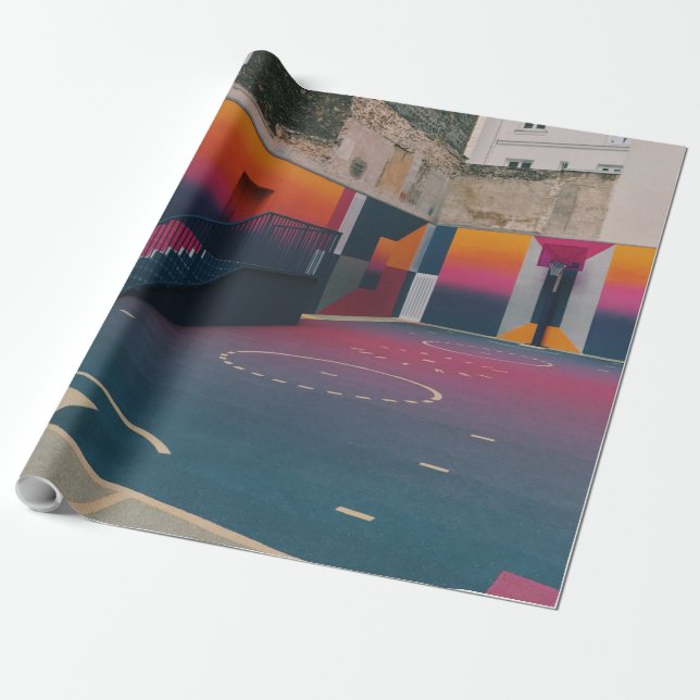 Basketball Hoop Wrapping Paper (Unrolled)