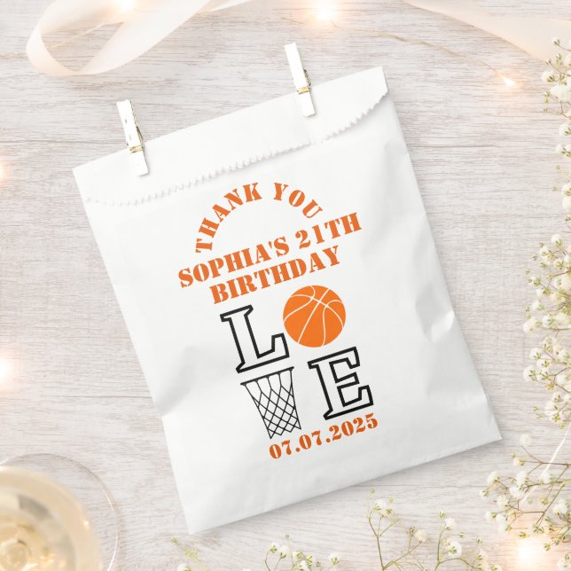 Basketball Hoops, Basketball Player Birthday Gift Favour Bags (Clipped)