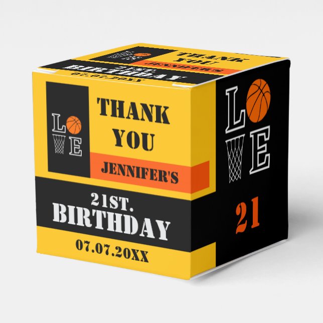Basketball Hoops, Basketball Player Gift, Birthday Favour Box (Front Side)