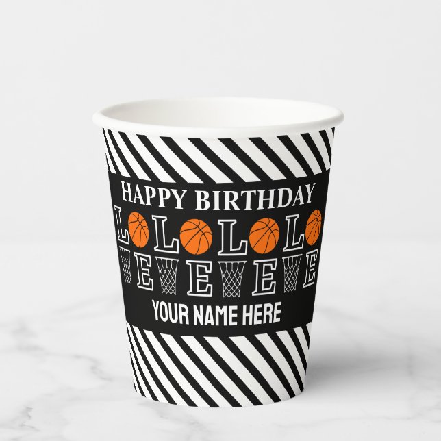 Basketball Hoops, Basketball Player Gift Paper Cups (Front)