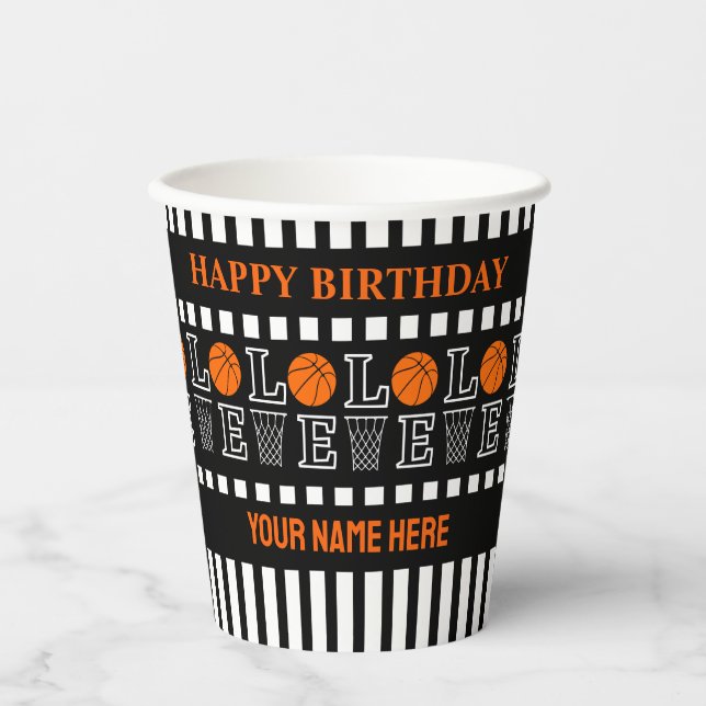 Basketball Hoops, Basketball Player Gift Paper Cups (Front)