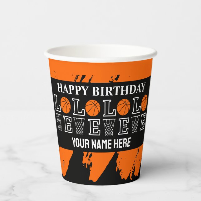 Basketball Hoops, Basketball Player Gift Paper Cups (Back)