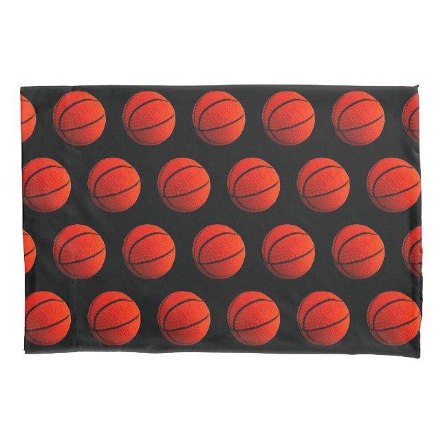 Basketball Hoops Orange Black 4Mack Pillowcase (Front)
