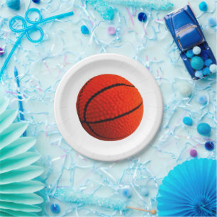 Basketball Hoops Orange Black Colourful 4Tim Paper Plate