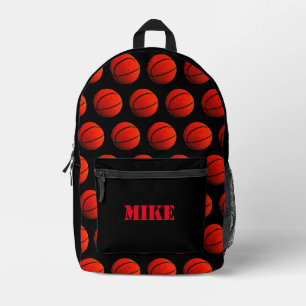 Basketball Hoops Orange Black Print Cut Sew Bag