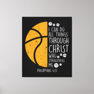Basketball I Can Do Things Bible Verse God Jesus Canvas Print