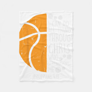 Basketball I Can Do Things Bible Verse God Jesus G Fleece Blanket