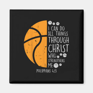 Basketball i can do things Bible Verse God Jesus G Magnet