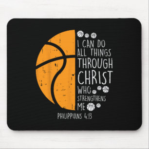 Basketball I Can Do Things Bible Verse God Jesus G Mouse Pad