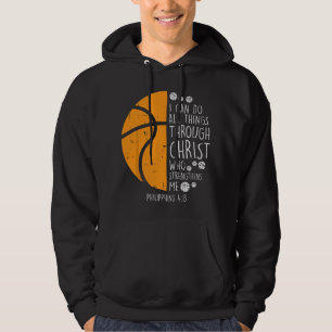 Basketball i can do things Bible Verse God Jesus Hoodie