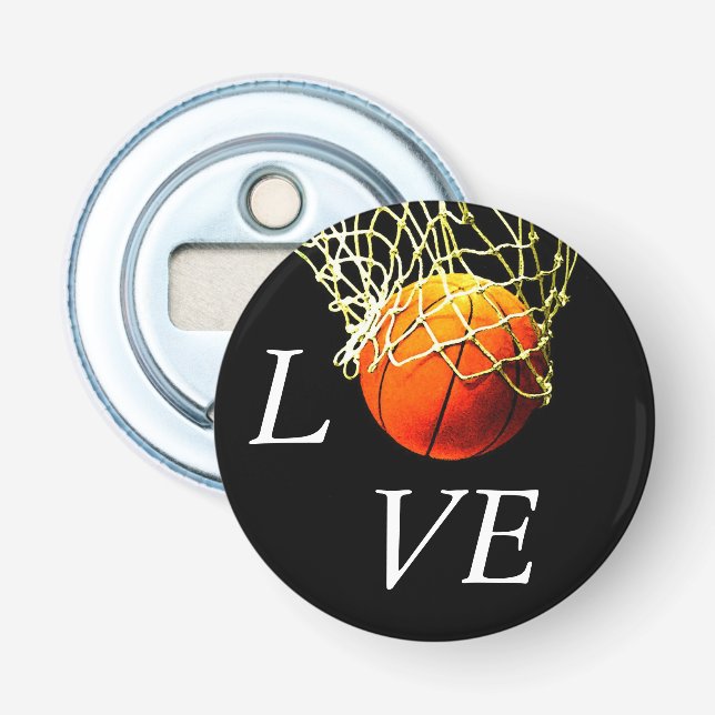 Basketball I Love Bottle Opener (Front)