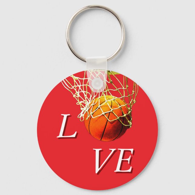 Basketball I Love Key Ring (Front)