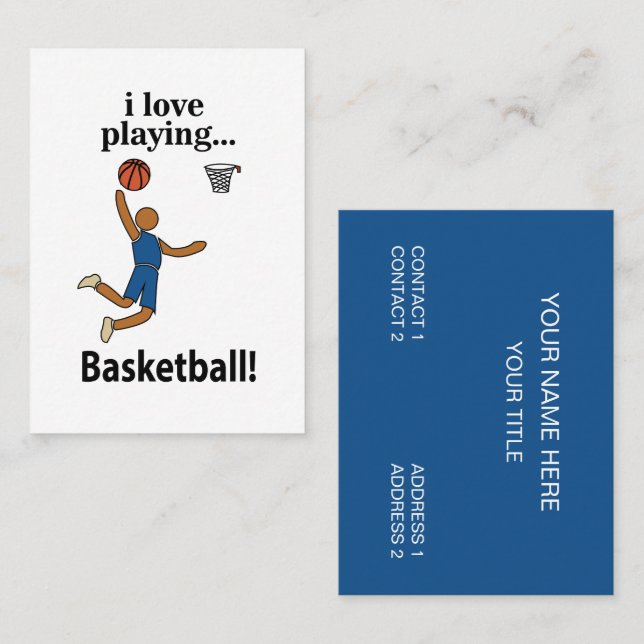 Basketball I Love Playing Basketball Business Card (Front/Back)