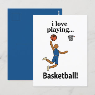 Basketball I Love Playing Basketball Postcard