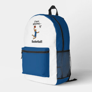 Basketball I Love Playing Basketball Printed Backpack