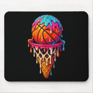 Basketball Ice Cream Drip For Boys Girls Youth Bas Mouse Pad
