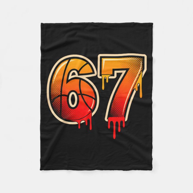 Basketball Ice Cream Drip Funny 67 Six Seven Gen A Fleece Blanket (Front)