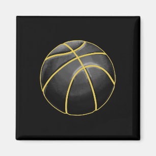 Basketball Illustration Black Gold Ball Design Str Magnet
