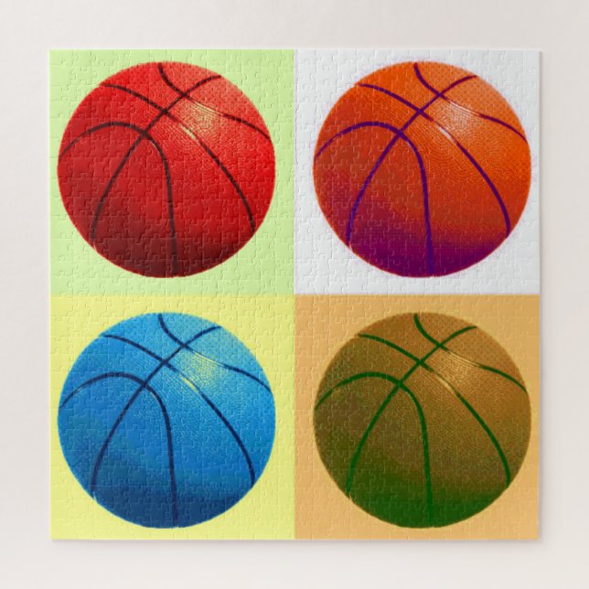 Basketball Illustration Painting Pop Art Sports Jigsaw Puzzle (Vertical)